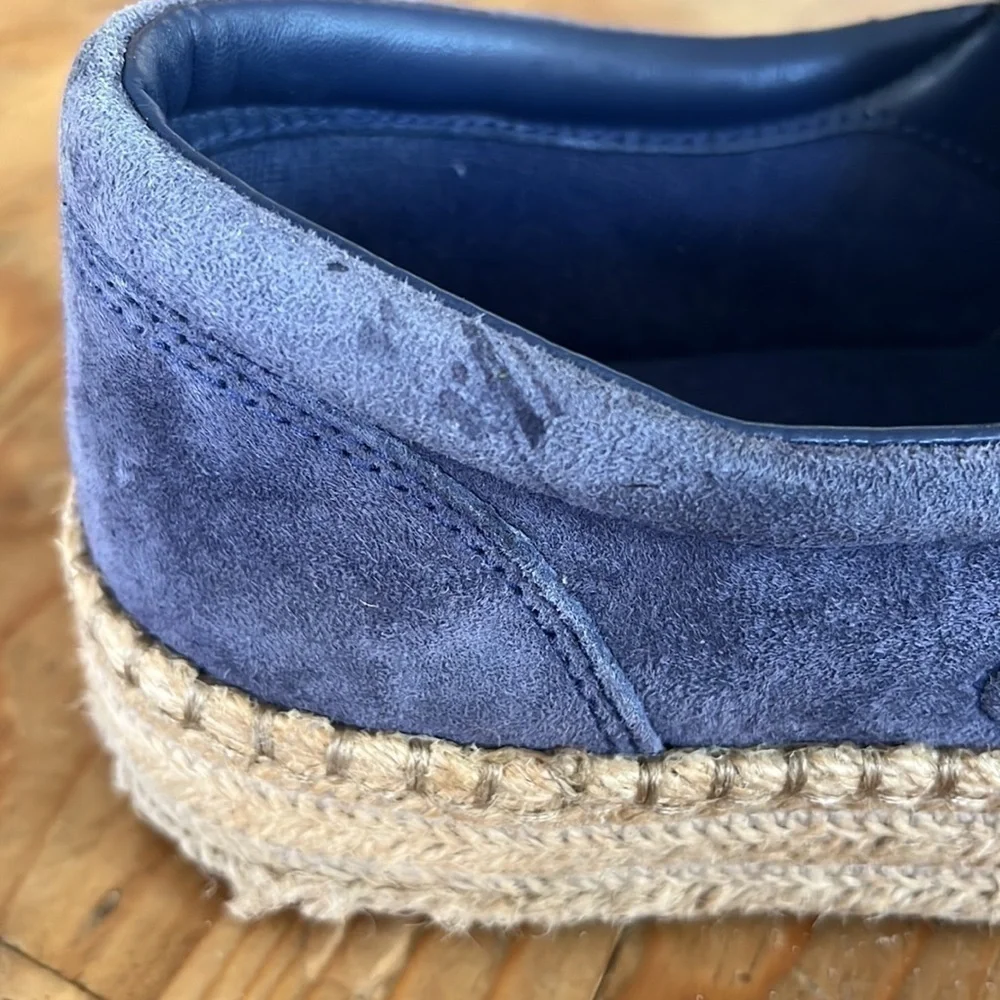 Tretorn Womens Emilia 3 Suede Blue Slip On Espadrille Sneakers Sea Blue 8.5